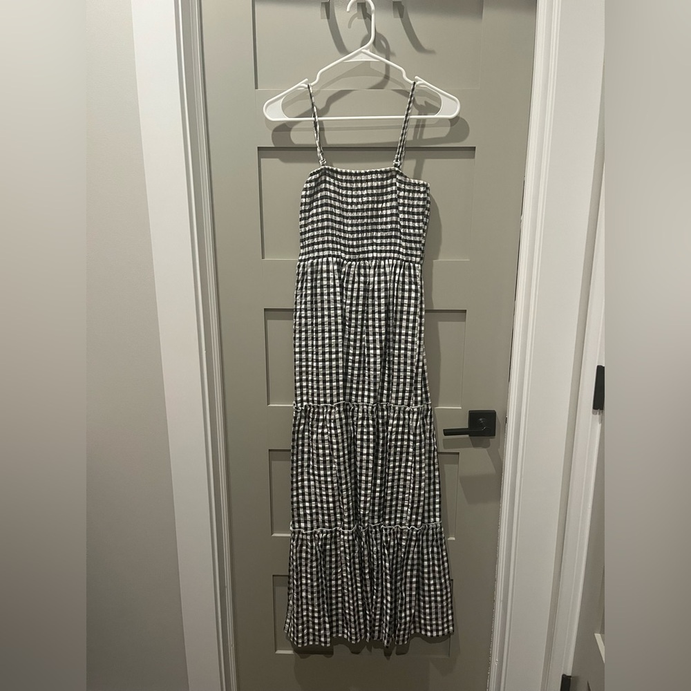 Black and White Gingham Maxi Dress
